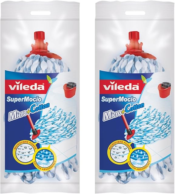 Vileda Supermocio Micro and Cotton Mop Refill - Pack of 2