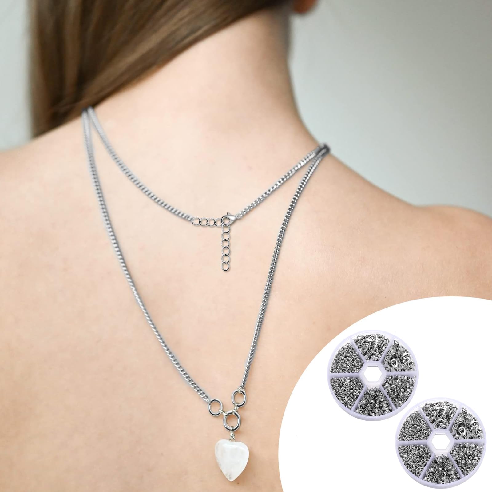 Kit 1140 Pezzi Fermagli Per Gioielli - Chiusure, Anellini E Punte Per Braccialetti E Collane