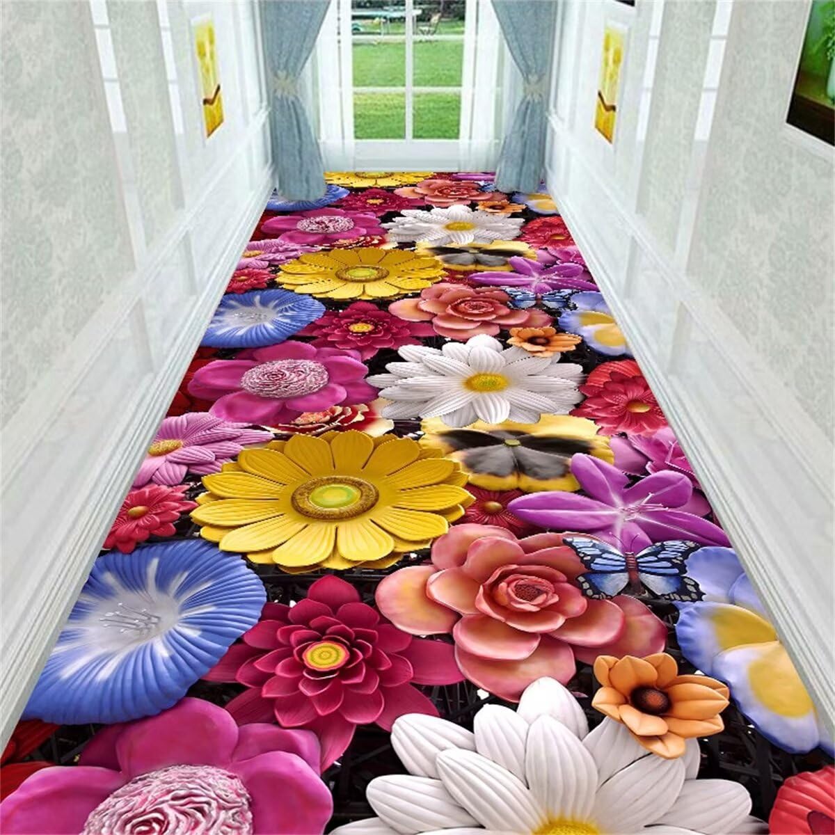 Tapis Moderne Salon Deco Chambre Fille Ado La Conception d'impression de Feuilles colorées est Facile à Entretenir et antidérapante. Deco Chambre Enfant Fille 200X300CM