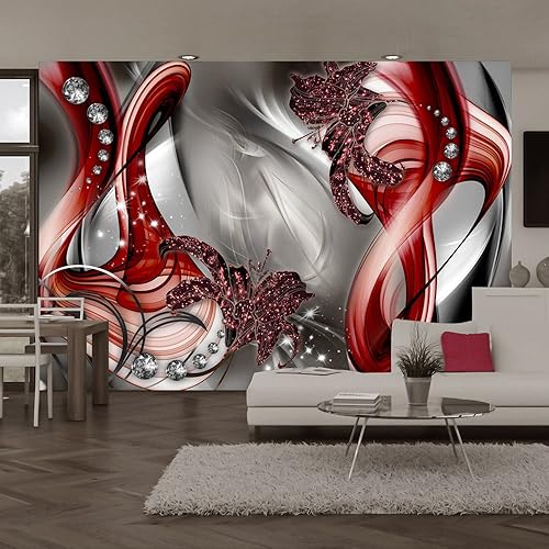 Miniatura 2 de artgeist Mural de pared abstracto rojo, 173 x 124 pulgadas, papel tapiz autoadhesivo para despegar y pegar, autoadhesivo, extraíble, gran adhesivo,