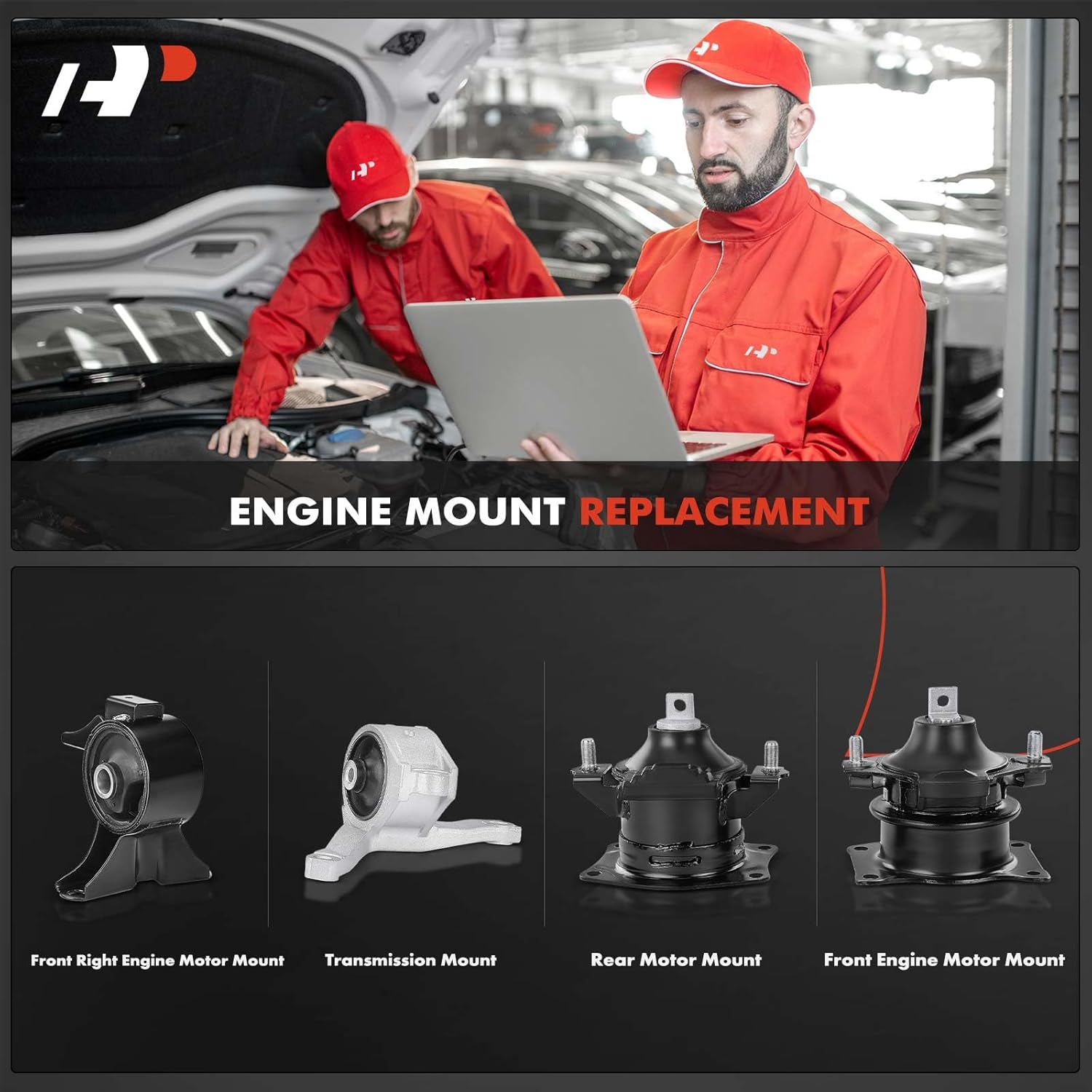 A-Premium 4PCS Engine Motor Mount and Transmission Mount Set Compatible with Acura MDX 2007 2008 2009 V6 3.7L, Automatic Transmission