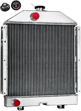 Complete Tractor Radiator Compatible With Case IH New Holland Tractor Fiat Hesston Oliver Allis Chalmers Models Replaces OEM Numbers 72093205 72090517 72090619, 4 Row All Aluminum Radiator