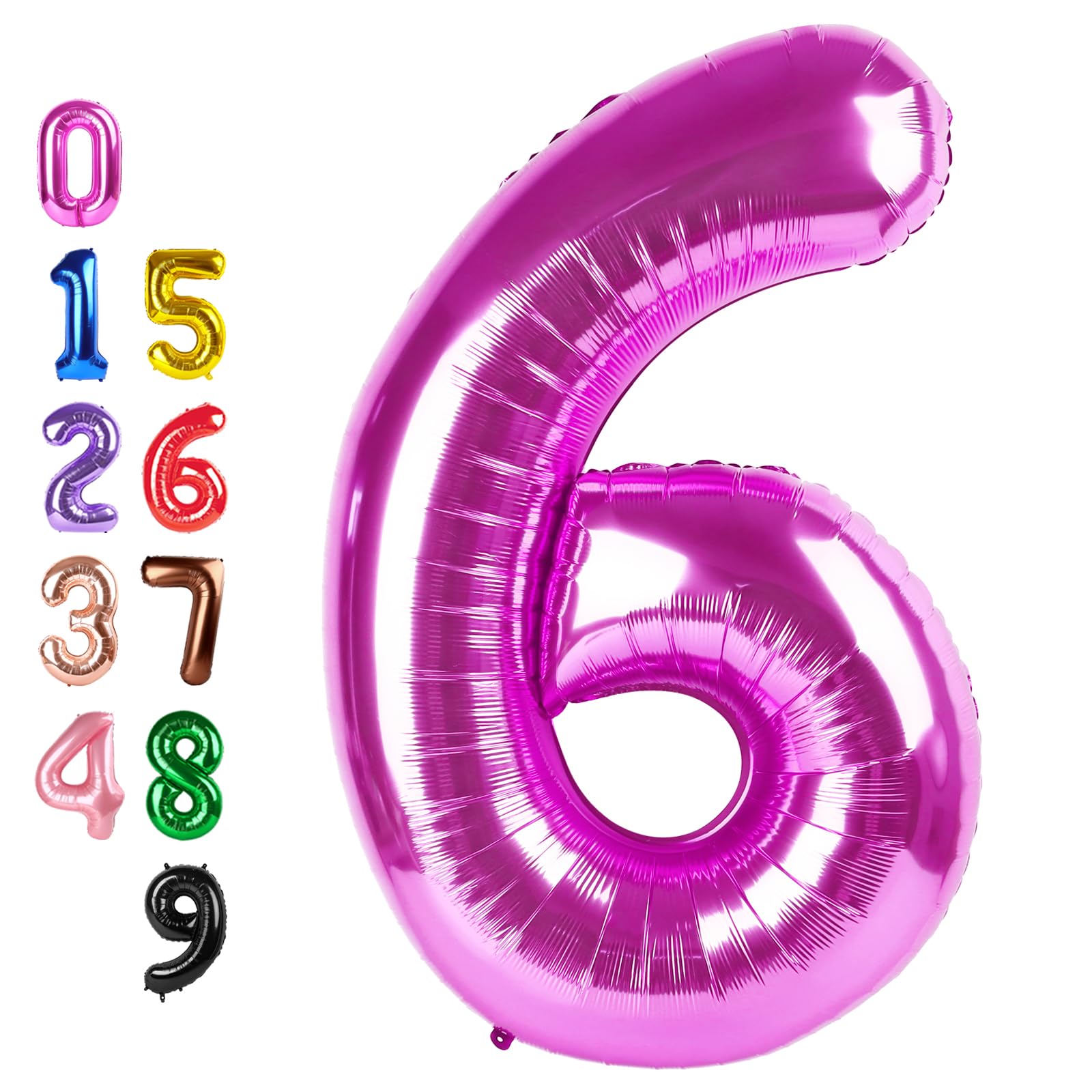 Number Balloons 6 Balloon 40 inch Pink for 6th Birthday Party Decorations