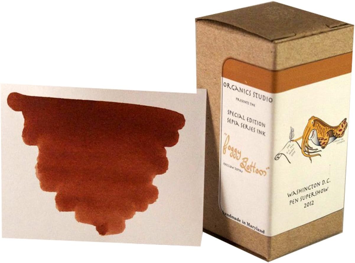 Organic Studios Sepia Series Fountain Pen Bottled Ink, 55ml, Foggy Bottom Yellow Sepia (OS-009)