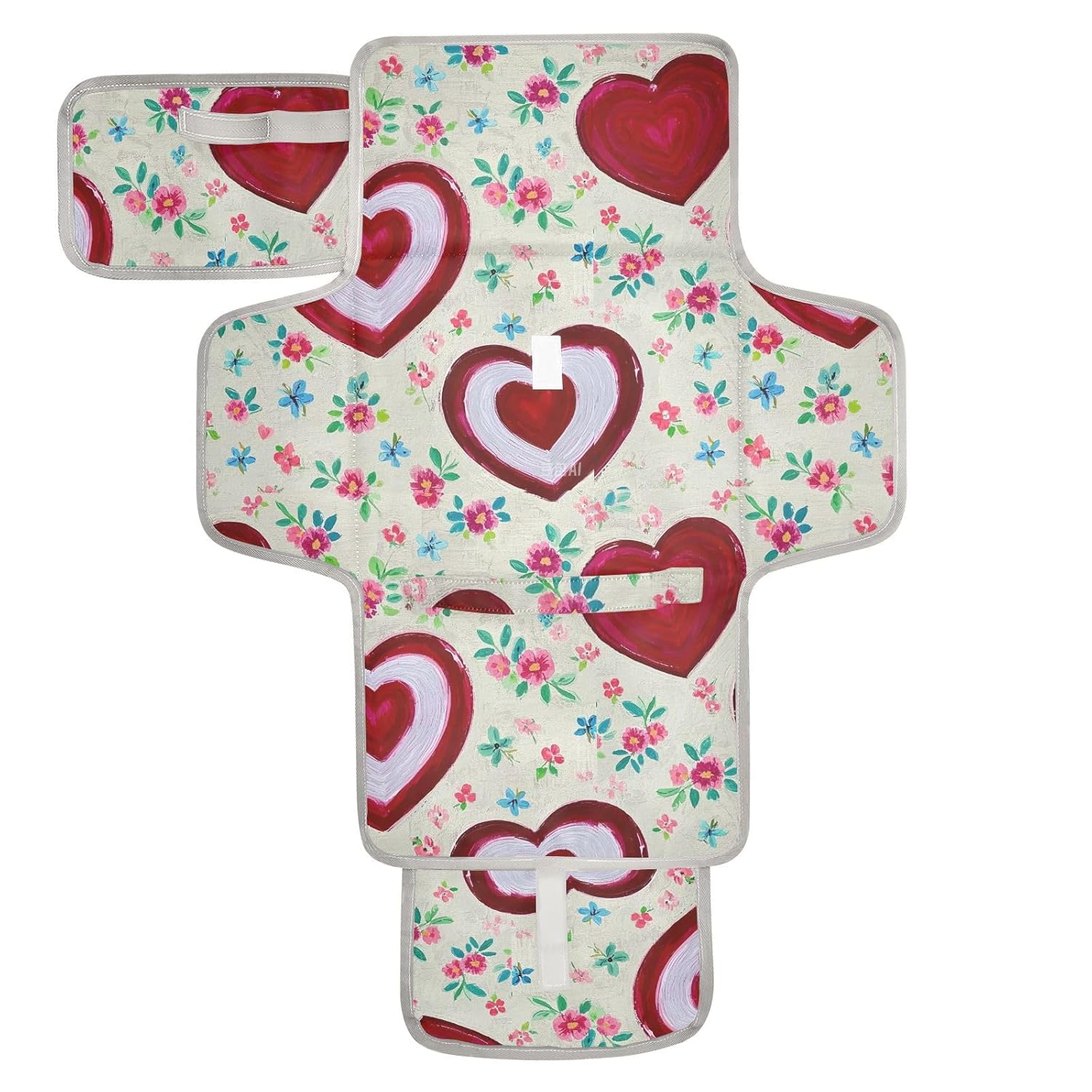 Reusable Changing Table pad with Tissue Pocket Retro Heart Peach Floral Colorful Baby Diaper Changing pad with Built-in Pillow cambiadores de pa?ales para Bebes