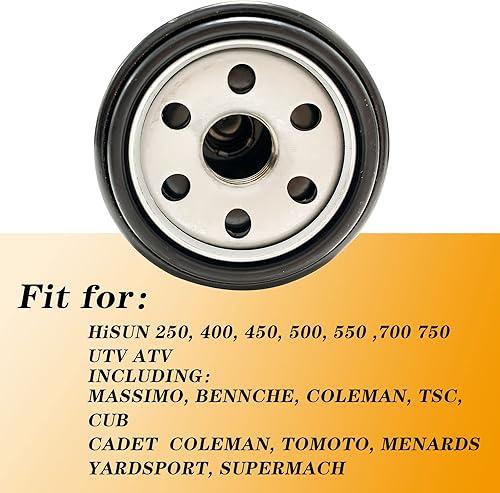 Miniatura 2 de Filtro de aceite compatible con Hisun ATV UTV 250 400 450 550 500 700 750 incluyendo Massimo, Bennch, Coleman, TSC, CUB CADET COLEMAN, TOMOTO,