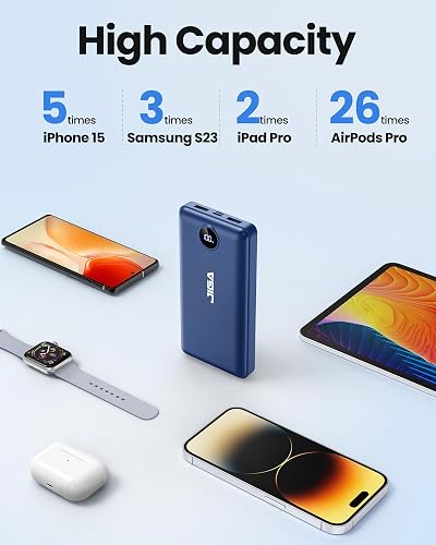 External Battery 27000mAh, 22.5W Power Bank PD20W USB-C Quick Charge Portable Charger for Smartphone - 4