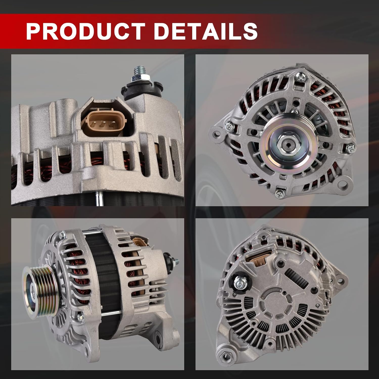 23100-EG010 Alternator 12V 150A 6-Groove Pulley, Replacement for Infiniti M35 2006-2008 3.5L V6, Infiniti G25 2011-2012 2.5L V6, Part# 11315 11315N A3TJ0691