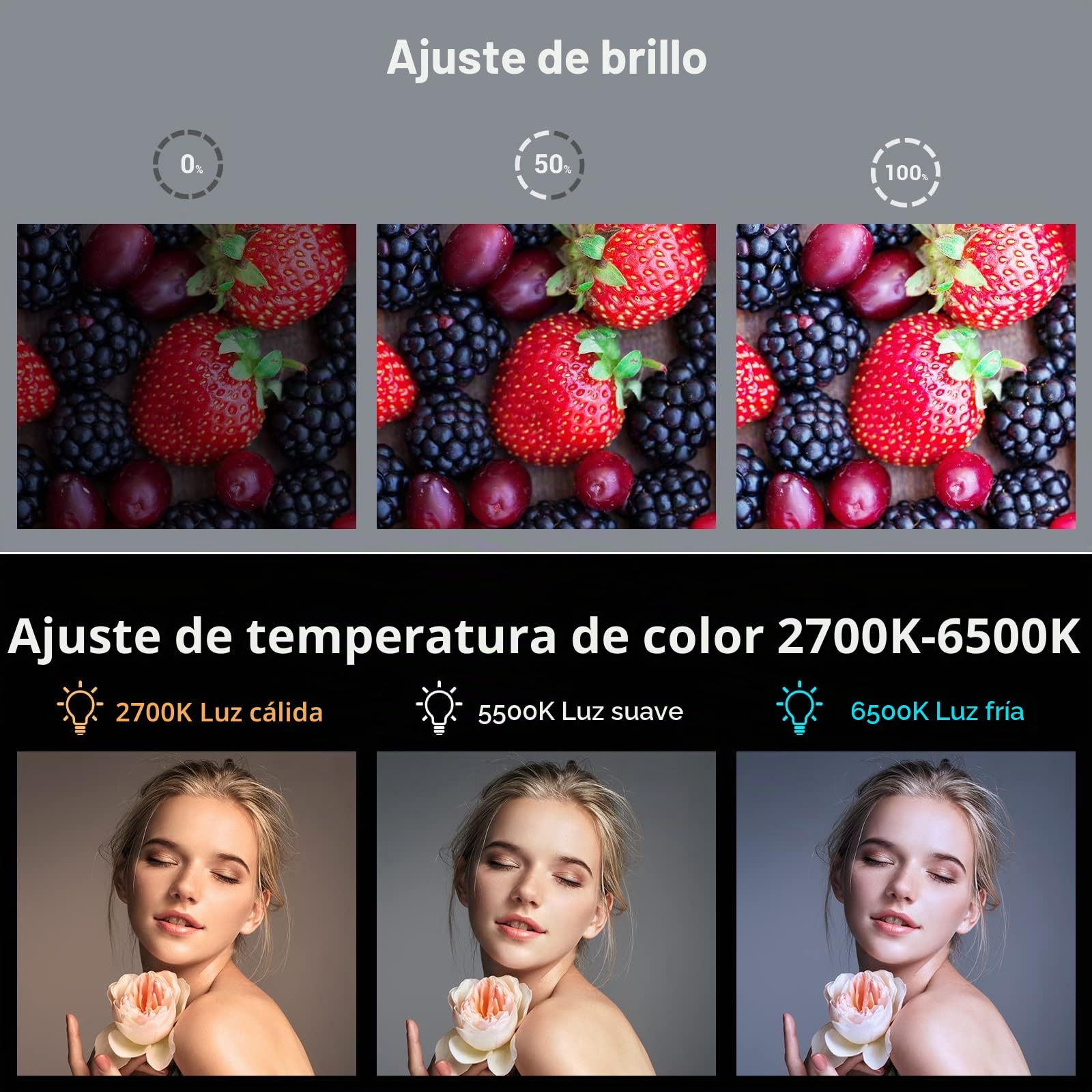SMALLRIG P96 Luz de Video LED, Luces LED Portátiles para Cámaras, 96 Perlas LED para Iluminación de Video y Fotografía, Panel Recargable 2200mAh CRI95+ 2700-6500K - 3286B (Paquete de 2)