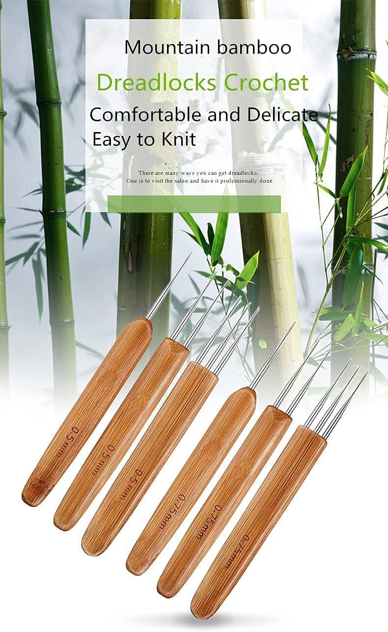 YOUMOO Dreadlock Hook Tool, 3 Pcs Dreadlocks Crochet Hooks Needles Tool, Crochet Hook Needle for Hair Dreadlock Braid Craft 0.5 mm 1 Hook, 2 Hooks, 3 Hooks(0.5MM)