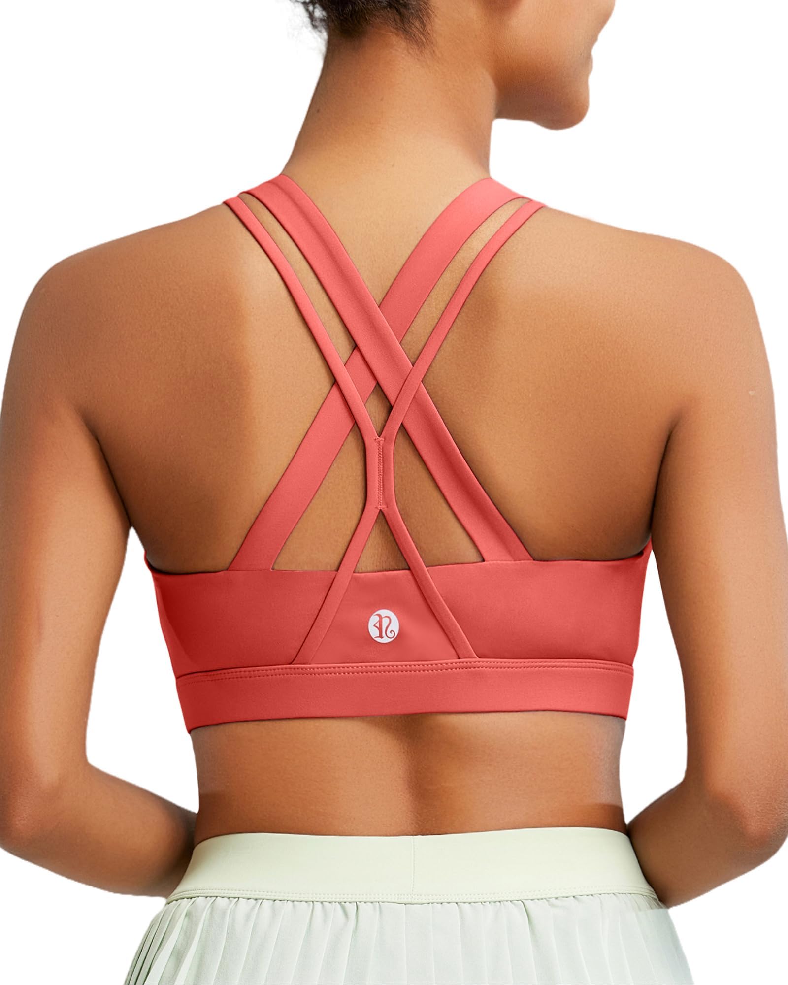 RUNNING GIRLSports Bra for Women, Medium-High Support Criss-Cross Back Strappy Padded Sports Bras Supportive Workout Tops