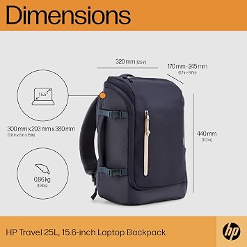 HP Travel 15.6 inç Bilgisayar Sırt Çantası Demir Grisi 6B8U4AA