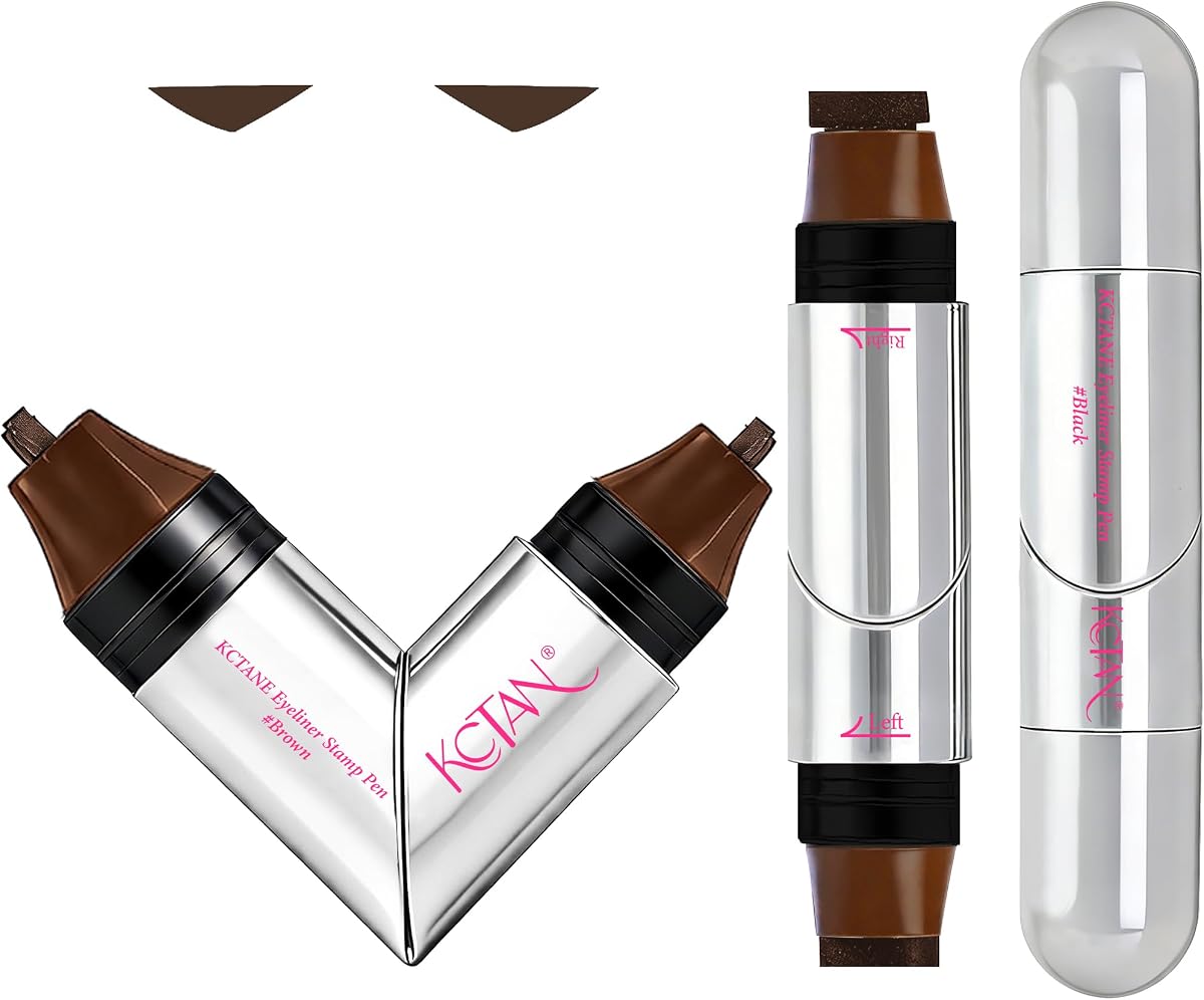 Winged Eyeliner Stamp Double Sided, Waterproof Smudge Proof Cat Eye Liquid Eyeliner, Long Lasting Quick Dry Eye Makeup Tool for Beginners Lazy Girls Women