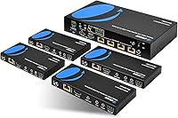 OREI 1x4 HDBaseT HDMI Extender Splitter 4K@60Hz 4:4:4 Up to 400ft CAT6/7, HDR, IR Control, EDID, Loop Out, Low Latency