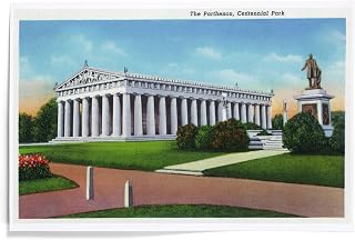 Lantern Press 12x18 Inch Art Print, Nashville, Tennessee, Centennial Park; Exterior View of the Parthenon