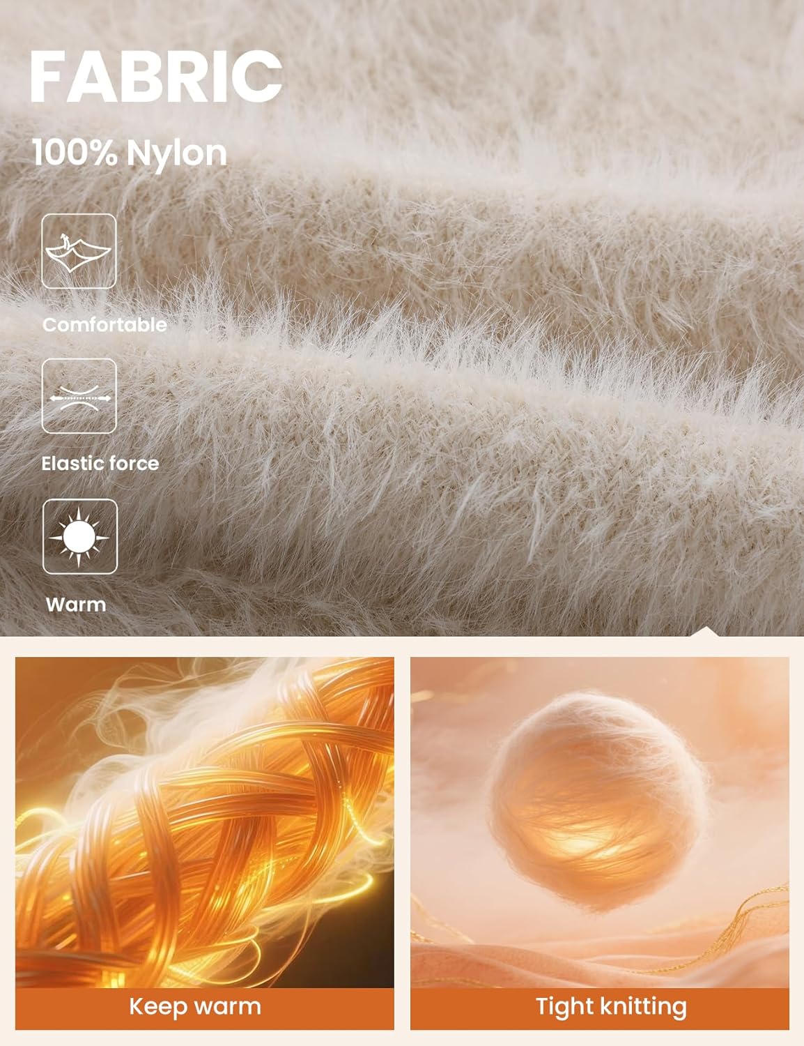 Wyeysyt Fuzzy Cardigan Sweaters for Women Bowknot Brooch V Neck Long Sleeve Soft Chunky Cropped Cardigan Outwear - Image 4