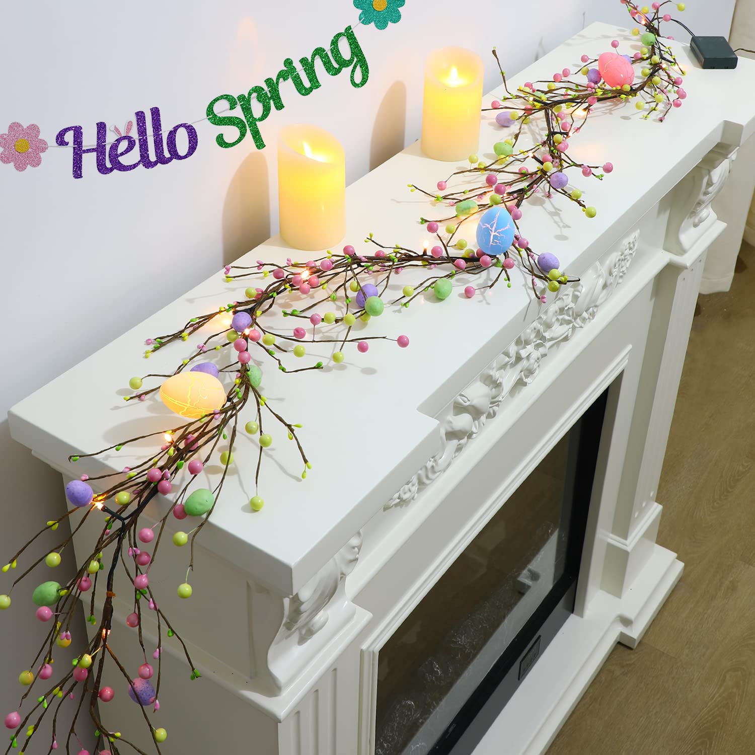 Image secondaire de Guirlande Lumineuse JOFONY en Œufs de Pâques - 2 m pour Décoration Festive