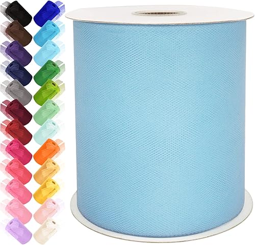 Miniatura 1 de Rollos de tela de tul de 6 pulgadas por 200 yardas (600 pies) para falda tutú, boda, baby shower, decoración de fiesta de cumpleaños, envoltura de