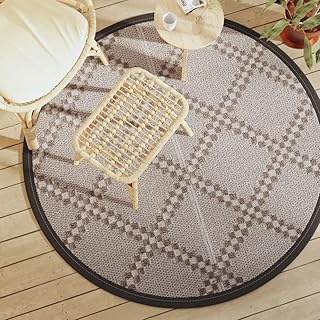WKIEQACO Alfombra para el hogar y el jardín, para muebles de exterior, color marrón, 160 cm, polipropileno