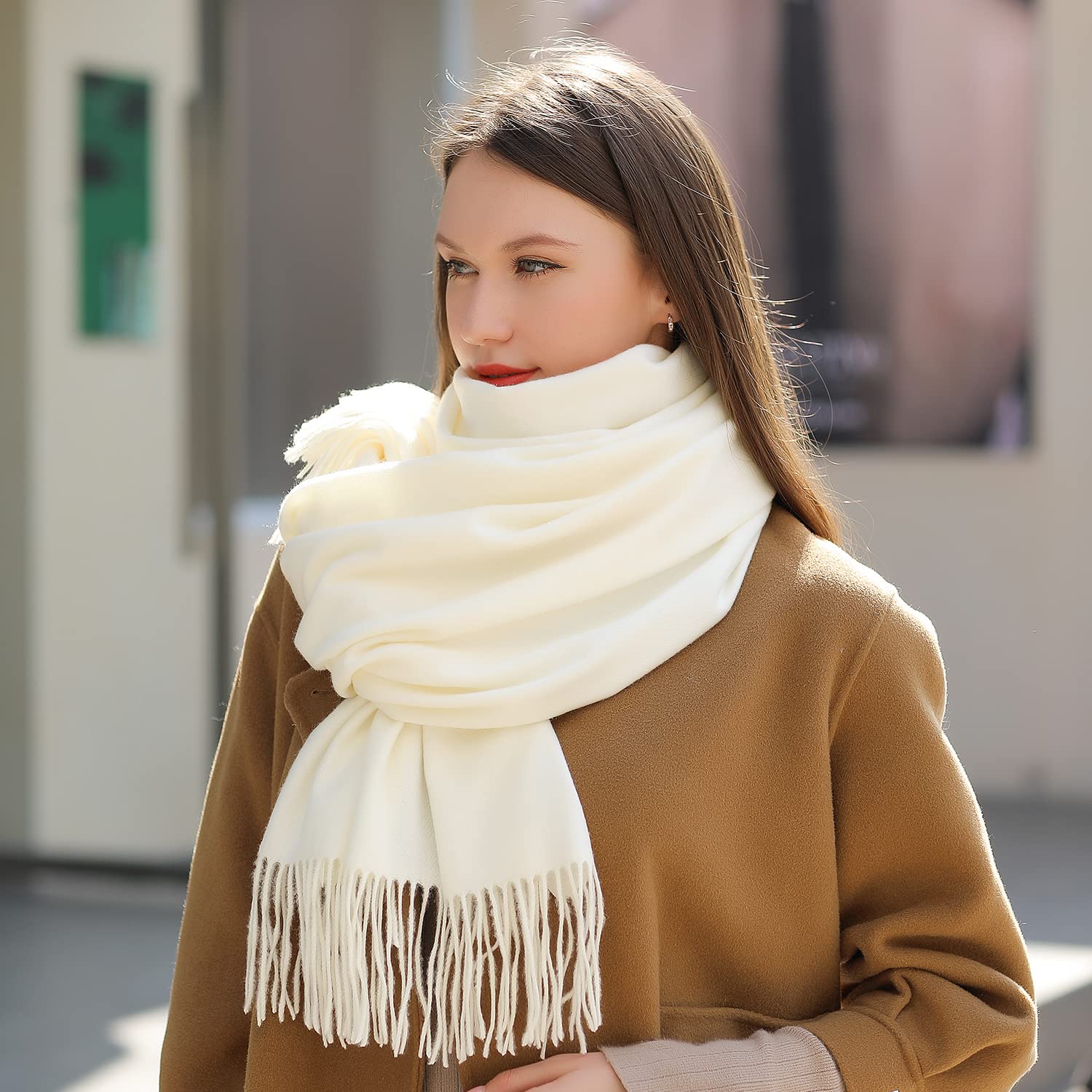 MASADA Bufanda de invierno para mujer cálida y suave XXL 200 x 70 cm