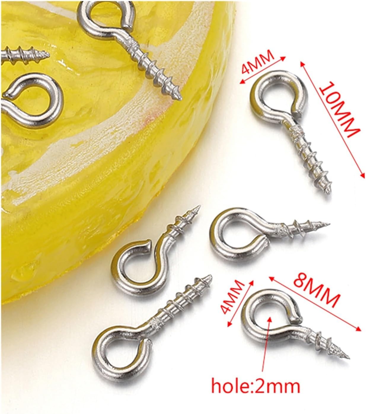 Small Screw Eye Pins，Metal Screw Eyes Pin， 50pcs/100pcs Stainless Steel Small Eye Pins Eyepins Eyelets Screw Gold Color Clasps Hooks for DIY Jewelry Making Findings (Color : Gold Color-50pcs, Size :