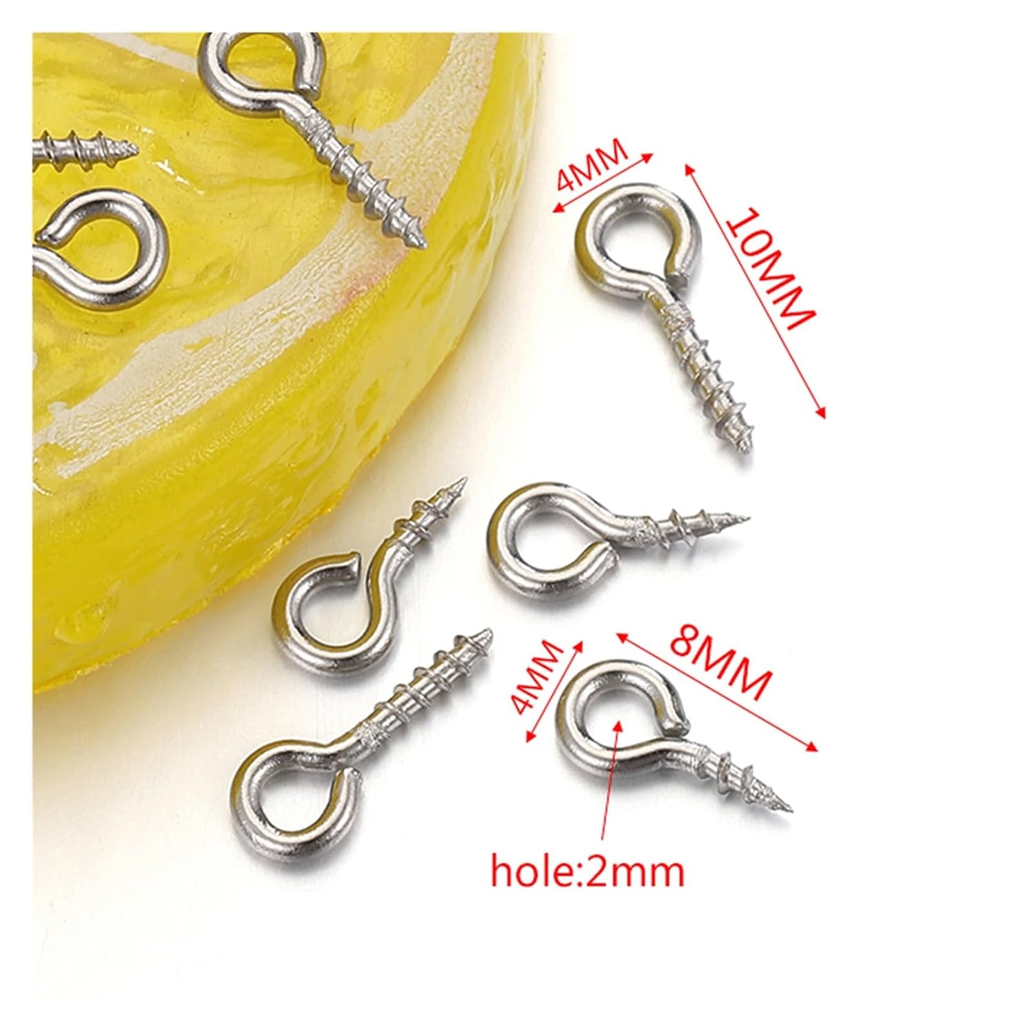 CHATROOM 50pcs/100pcs Stainless Steel Small Eye Pins Eyepins Eyelets Screw Gold Color Clasps Hooks for DIY Jewelry Making Findings (Color : Gold Color-50pcs, Size : 4x10mm)