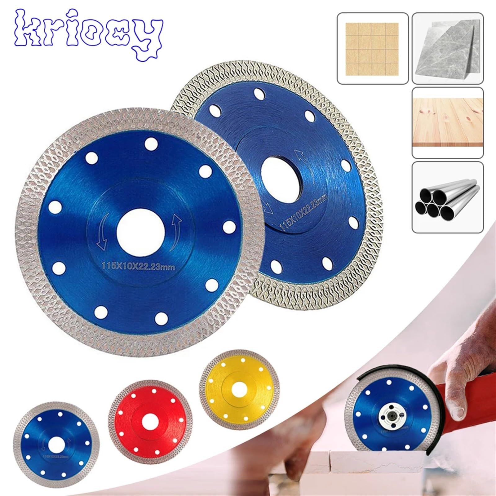 Turbo ostrze diamentowe granitowe marmur tarcza tnąca porcelana ceramiczne ostrza 105/115/125 mm do szlifierki kątowej diamentowej 1 sztuka (czerwony 115 mm)
