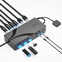 SABRENT USB-C DisplayPort KVM Switch, 3 Computers, 8K, 60W PD USB-C3KM
