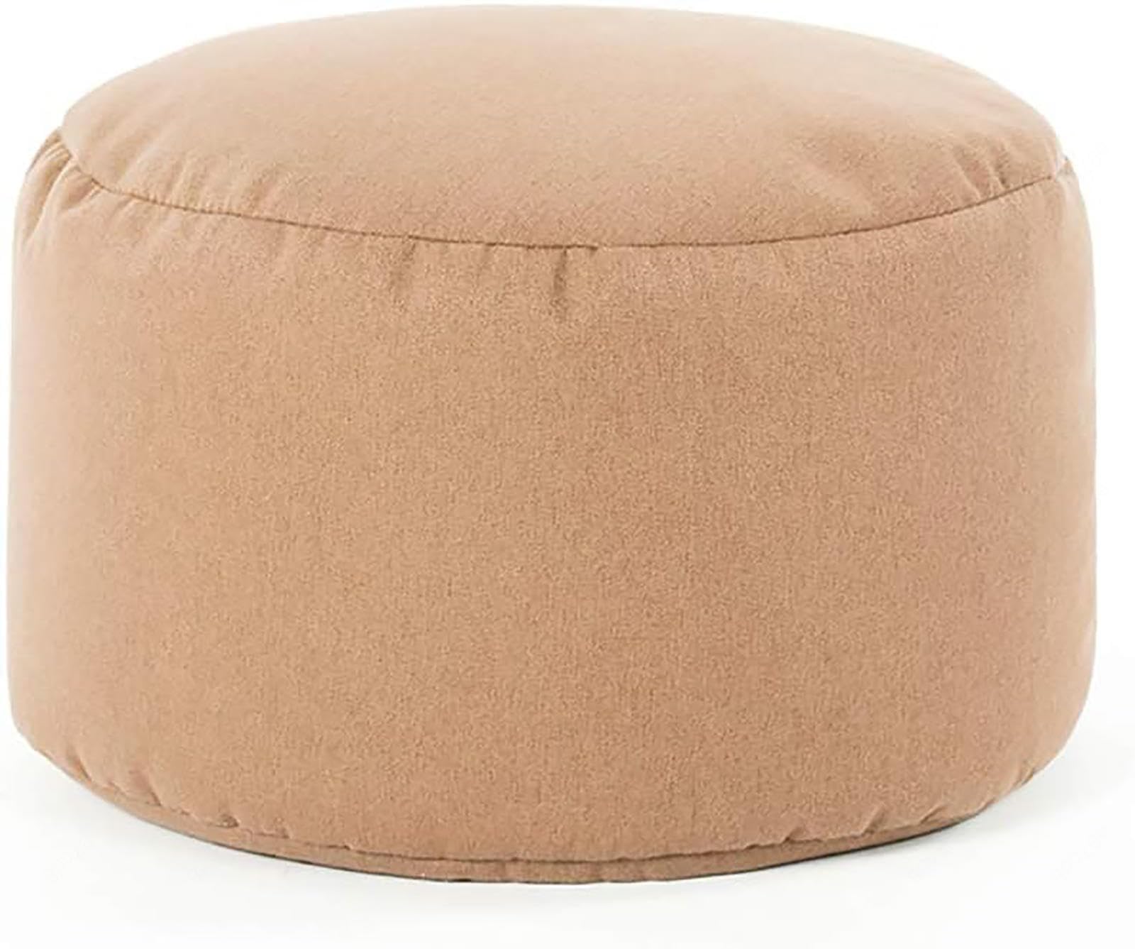 Round Pouf Foot Stools Comfortable Ottoman Floor Seat Cushion Movable Foot Rest Washable Case for Living Room, Bedroom,35x22cm(14x9inch),Khaki