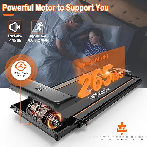 Miniatura 4 de Caminadora plegable 2 en 1, 6.2 MPH con control remoto y pantalla LED, máquina de correr para uso en casa y oficina