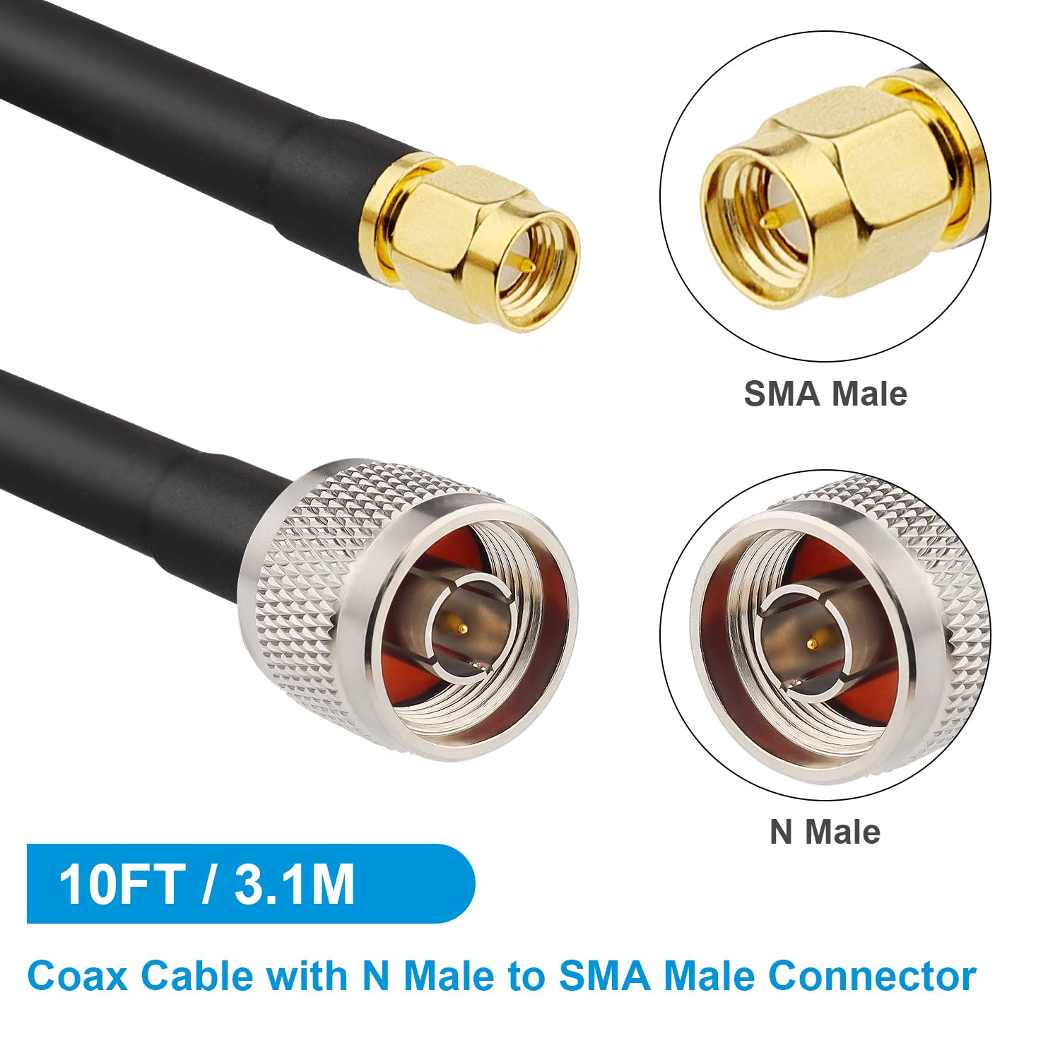Cavo da N a SMA 10 m.