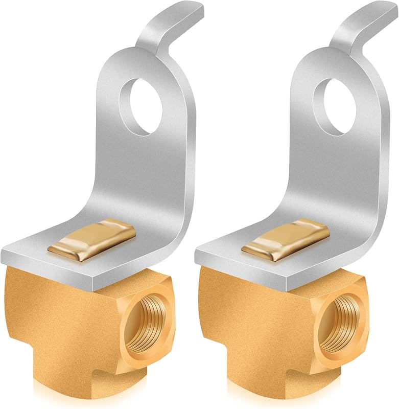 Conector em T de 3 vias para linha de freio CYUXING em latão, 3/16" com rosca 3/8"-24 e suporte de fixação – 2 unidades