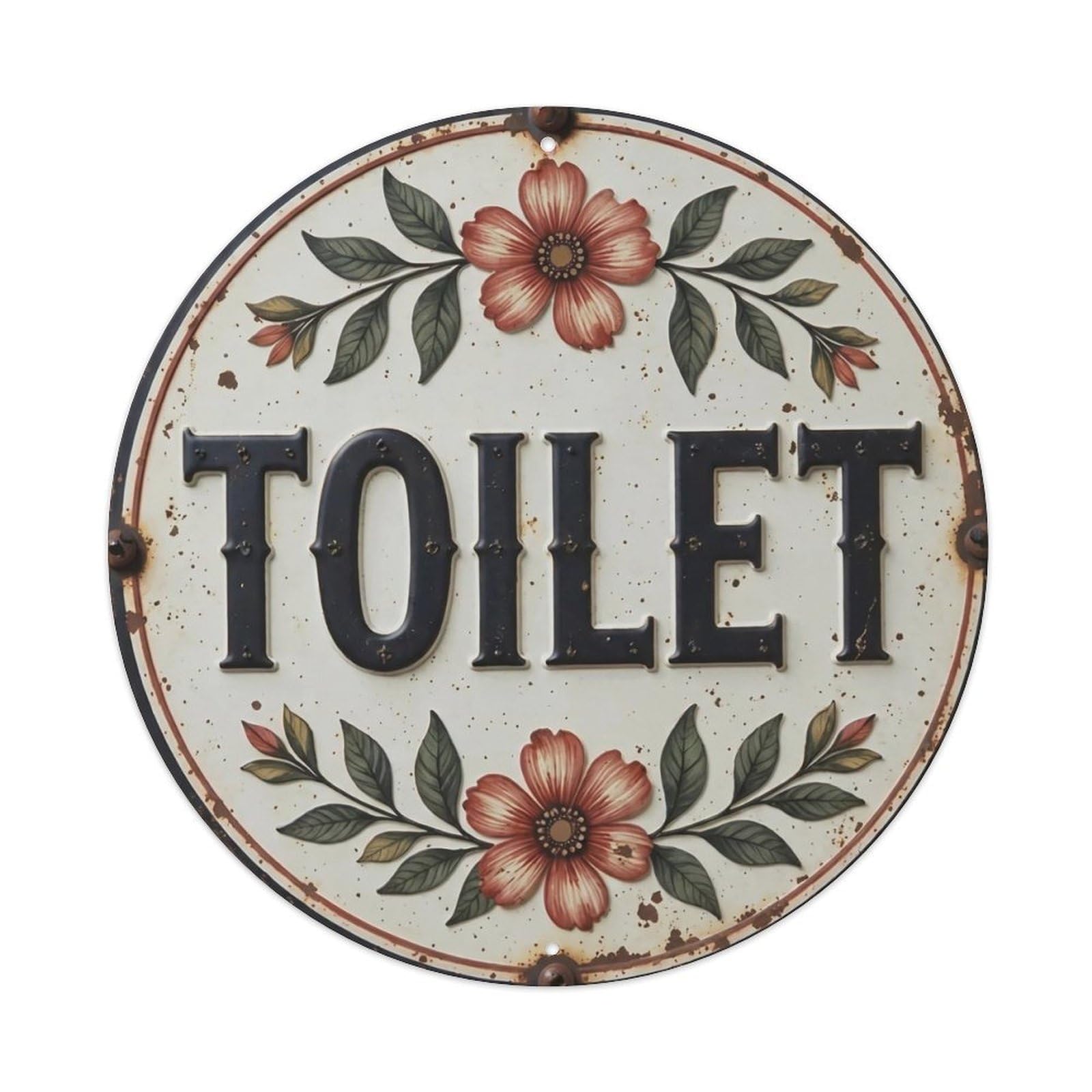 Okahys 8X8inch(20X20cm) Toilet(Wc) Signage Blueberry Vintage Metal Tin Sign