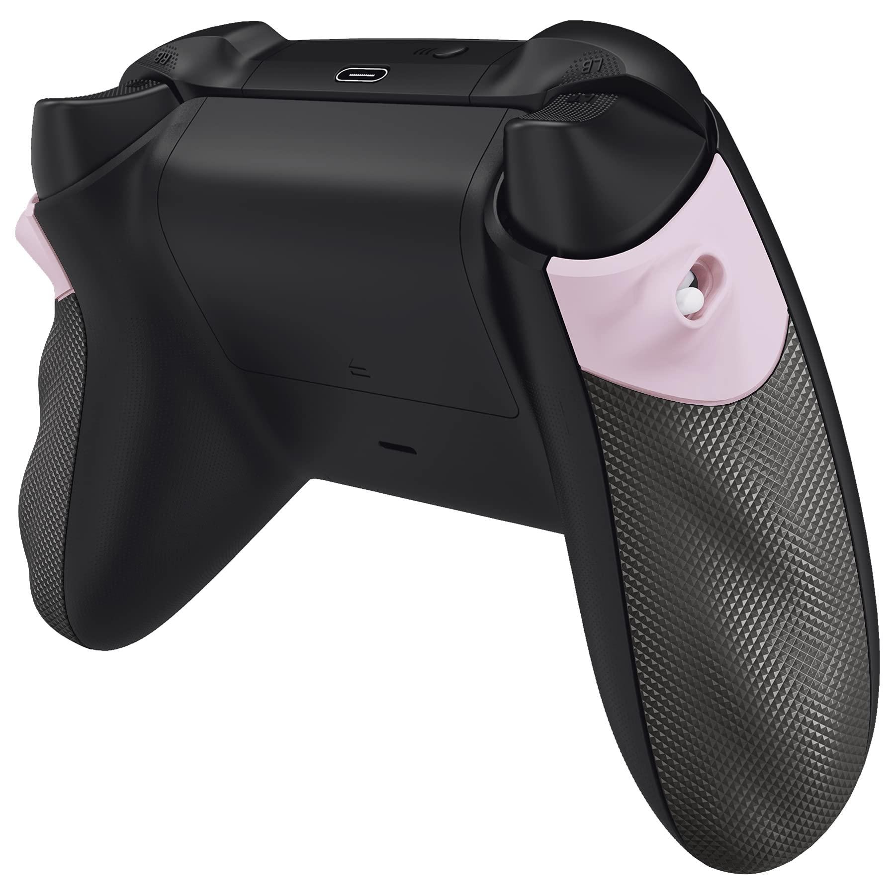 eXtremeRate Flexor Trigger Stop Kit per controller Xbox Series X/S, struttura antiscivolo, impugnatura in gomma e trigger Stopper Grips Kit per Xbox Core Controller Diamond Textured Pink