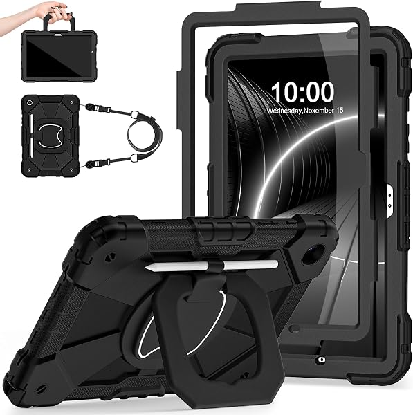 Auizotl Case for Galaxy Tab A9 Plus Case 11 Inch with Screen Protector/360ΓΒ°Rotating Stand/Shoulder Strap/Pencil Holder