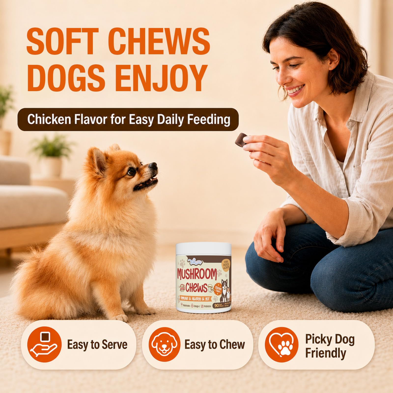 Turkey Tail Mushroom for Dogs & Cats, Immune & Gut Mushroom Chews for Dogs — Amazon image 9