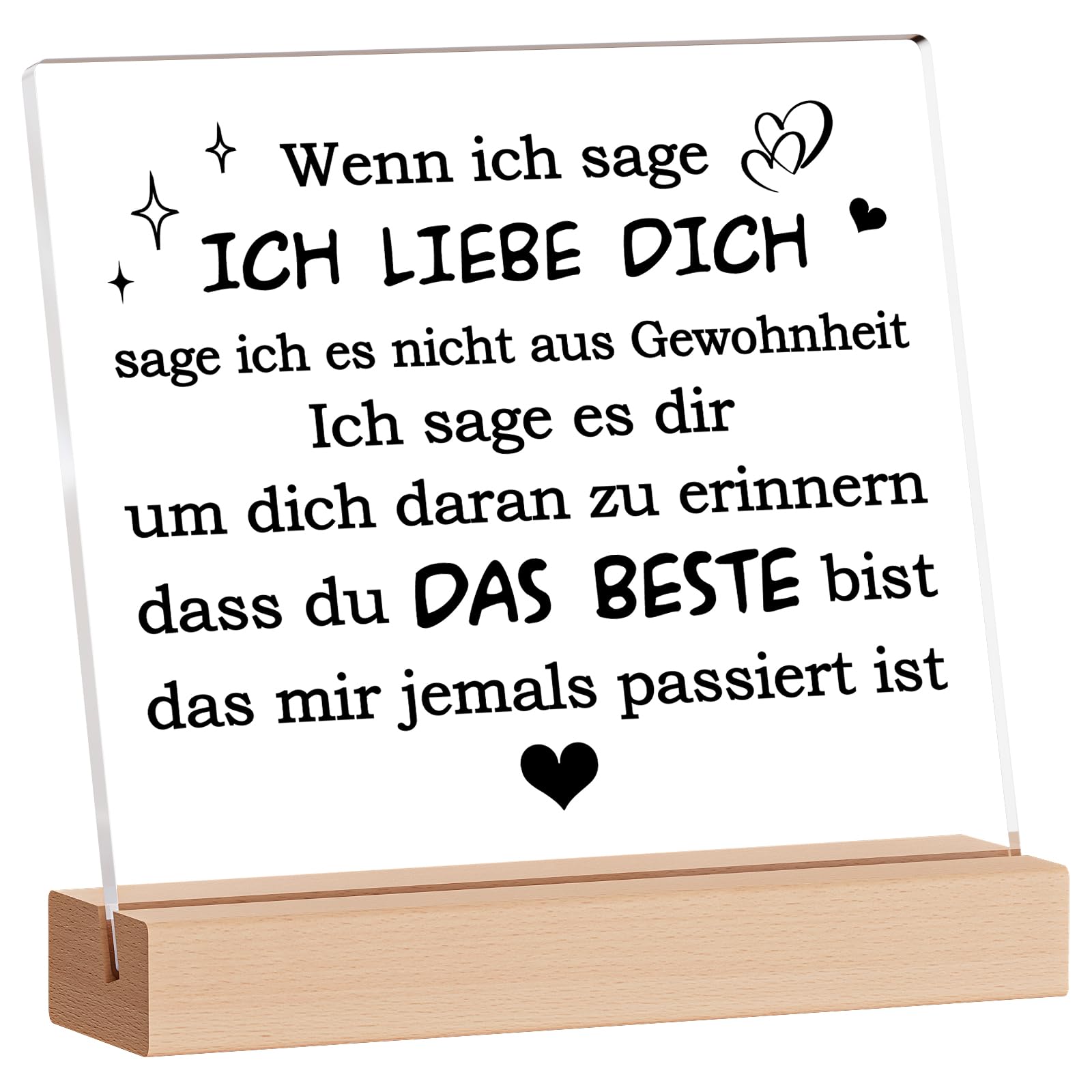 Ich Liebe Dich Herz Plakette - Romantisches Geschenk Für Paare & Verliebte