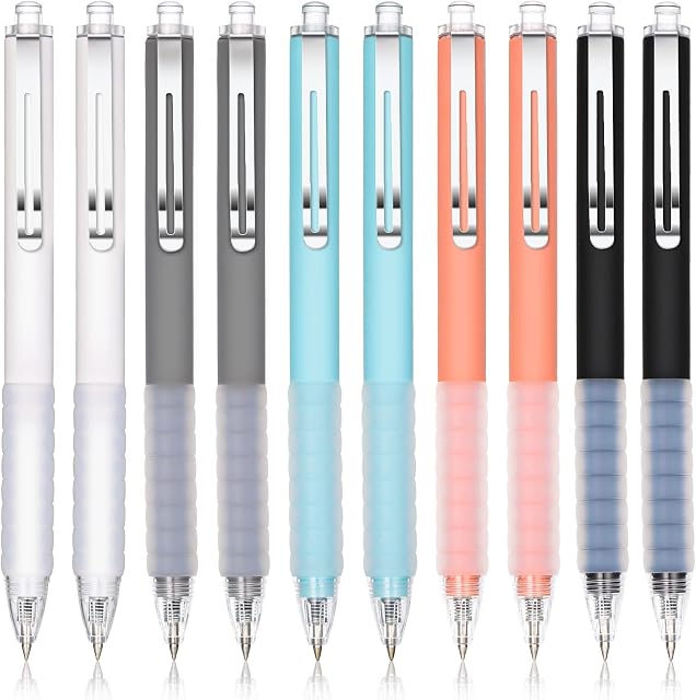 FANTESI 10 Pcs Black Ink Ballpoint Pen, Medium Point Gel Pen Ball Point Pen Black Ink Work Pen Retractable Office Pens with Super Soft Grip for Men Women Retractable Office Pens