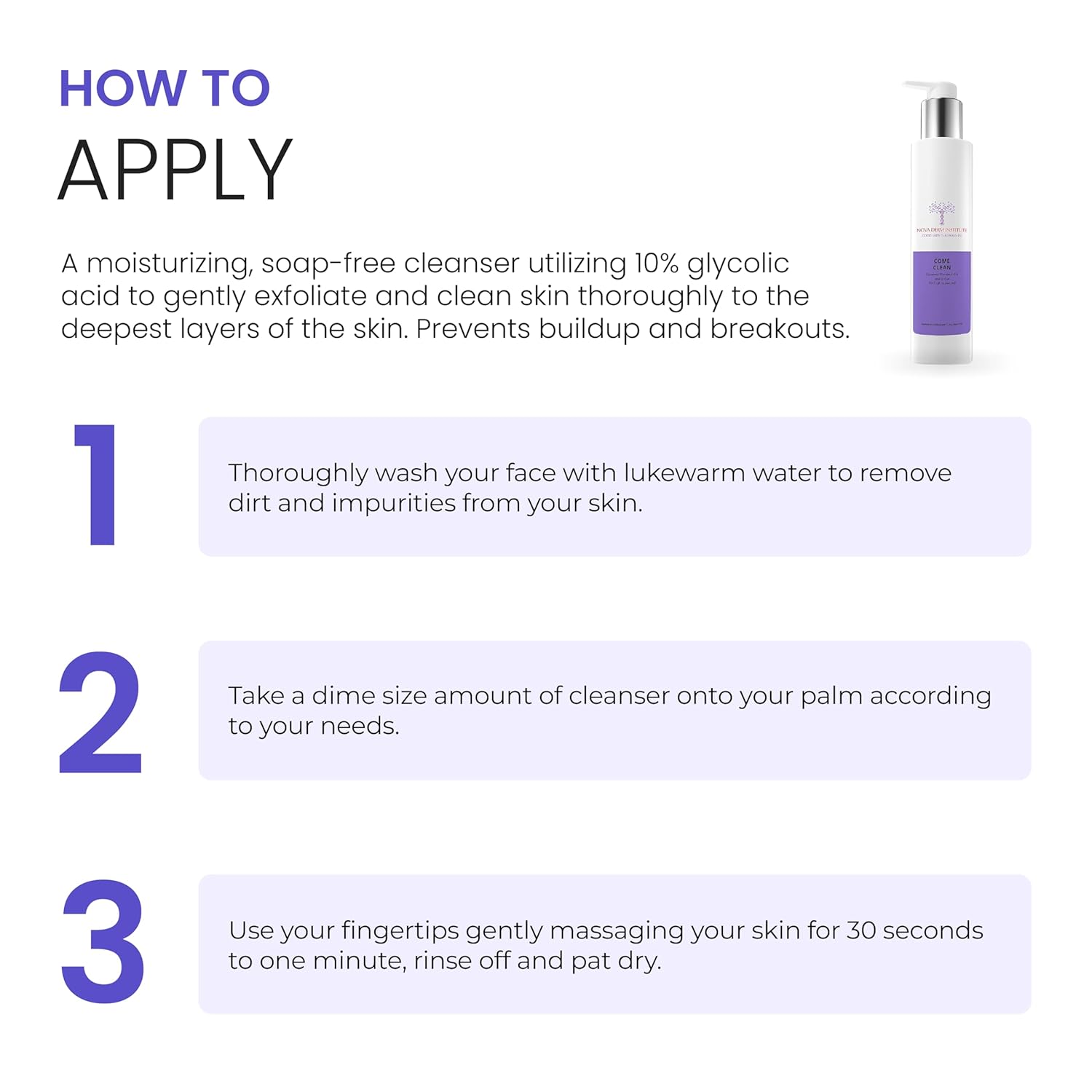 Come Clean Gentle Facial Cleanser –AHA BHA Face Wash for Sensitive & Acne Prone Skin, Deep Pore Cleansing, Non Comedogenic, Fragrance Free (6.7 fl oz)