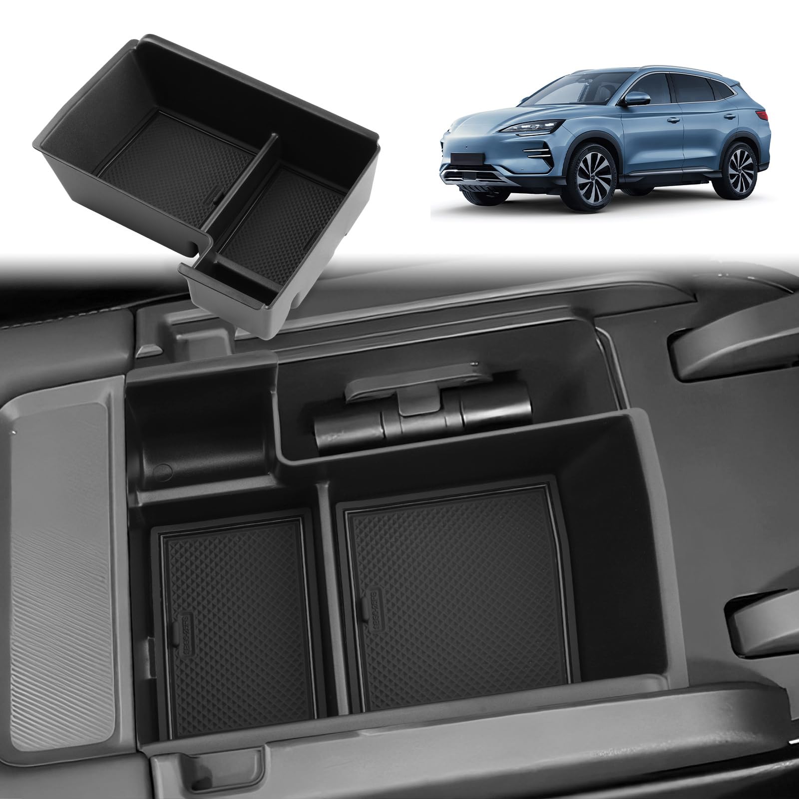GAFAT Kompatybilny z BYD Seal U DM-i 2026, 2025, 2024, pudełko do przechowywania, Seal U DMi EV od 2024 roku, podłokietnik, organizer z gumową matą, akcesoria Seal U DM-i [tylko z młotkiem]