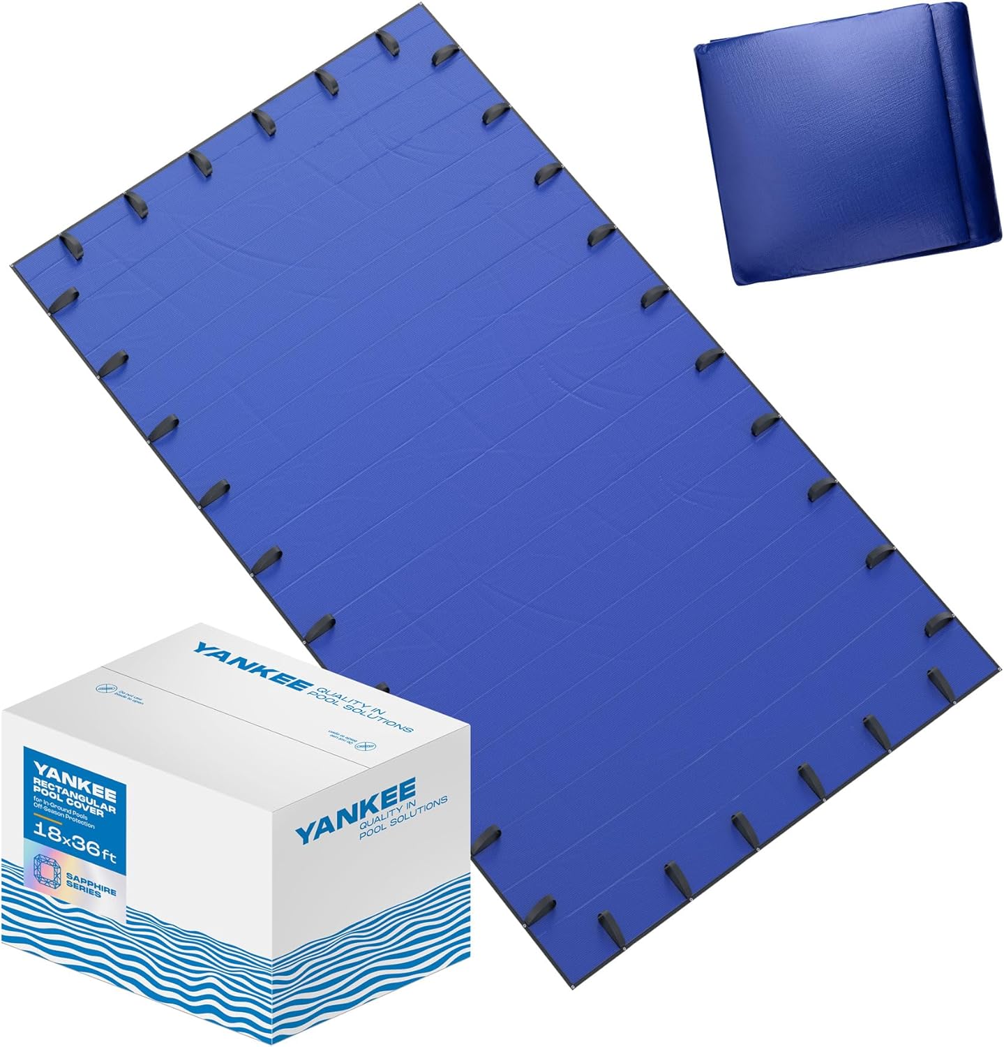 Pool Cover for 18x36 ft Rectangular Pool: Extra Thick & Durable Inground Pool Cover |Sapphire Series of Premium Cold- and UV-Resistant Pool Cover | In-Ground Pool Protection | by Yankee