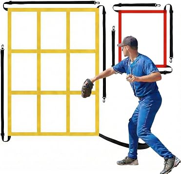 2 Pcs Strike Zone Target for Baseball & Softball Net Adjustable 9-Hole Numbered Crush Pitches Pad, Practice Pitching Throwing and Hitting with Accuracy Training Aid for 6x6, 7x7, 8x8 ft Nets