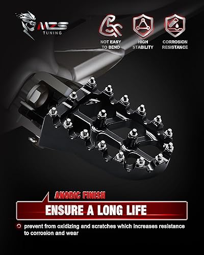 Miniatura 81 de MZS Estriberas de motocross anchas negras compatibles con KX250 KX450 KX250F KX450F KX250X KX450X CR125 CR250 CR250 CRF150R CRF250R CRF250 RALLY