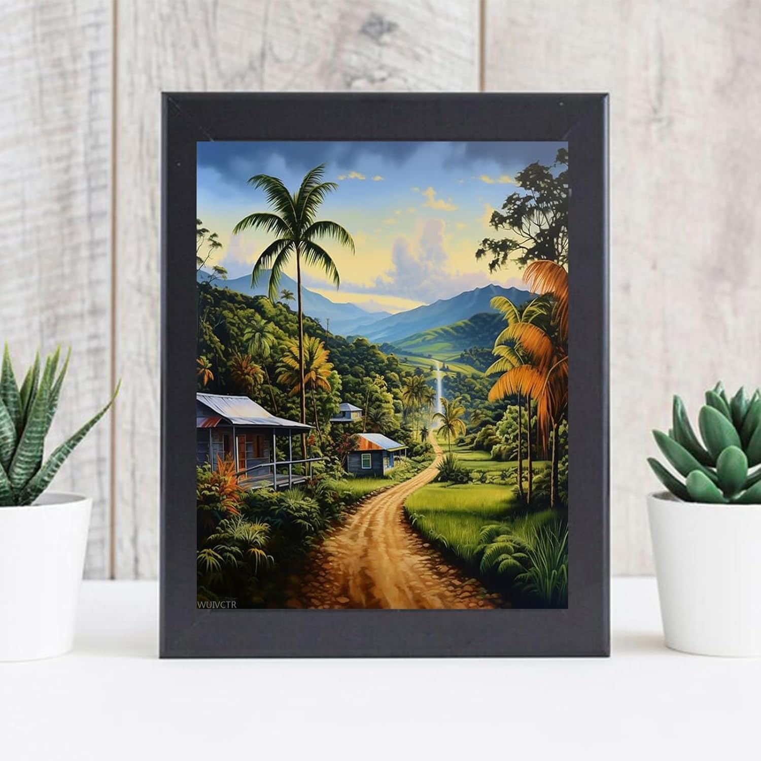 WUIVCTR Paint by Number for Adults, Puerto Rico Landscape, Scenic, DIY Oil Painting Kit on Canvas with Paintbrushes and Acrylic Pigment, 16x20inch, Without Frame