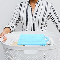 Vista 4 de DOITOOL Mini tabla de lavado de plástico, tabla de lavar a mano para lavar ropa, pequeña tabla de lavado para niños, camisas limpias, color lima