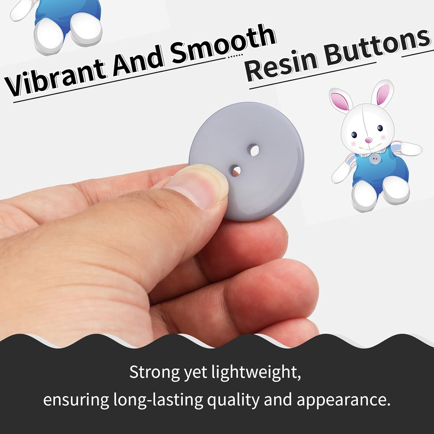 Buttons - Buttons for Cardigans, 4 Sizes of 40 Pcs Versatile Buttons for Crafting, Knitting, DIY Projects and Holiday Decoration (Grey)