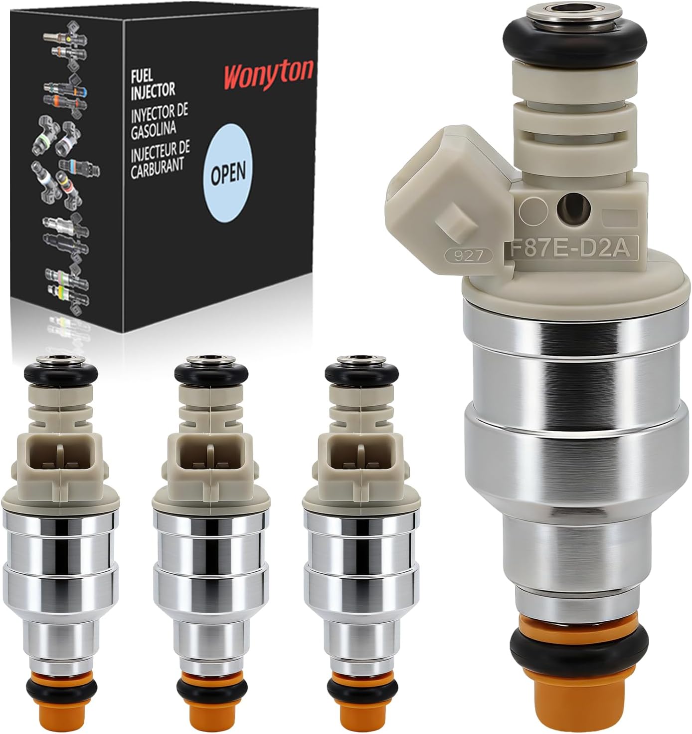 Set of 4 Fuel Injectors F87E-D2A F87E-D2B F87E-B2A F87E-B2B For Ford Ranger 2.3L-2.5L L4 1985-2001 For Mazda B2500 2.5L L4 1998-2001 For Mercury Topaz 2.3L L4 1988-1990