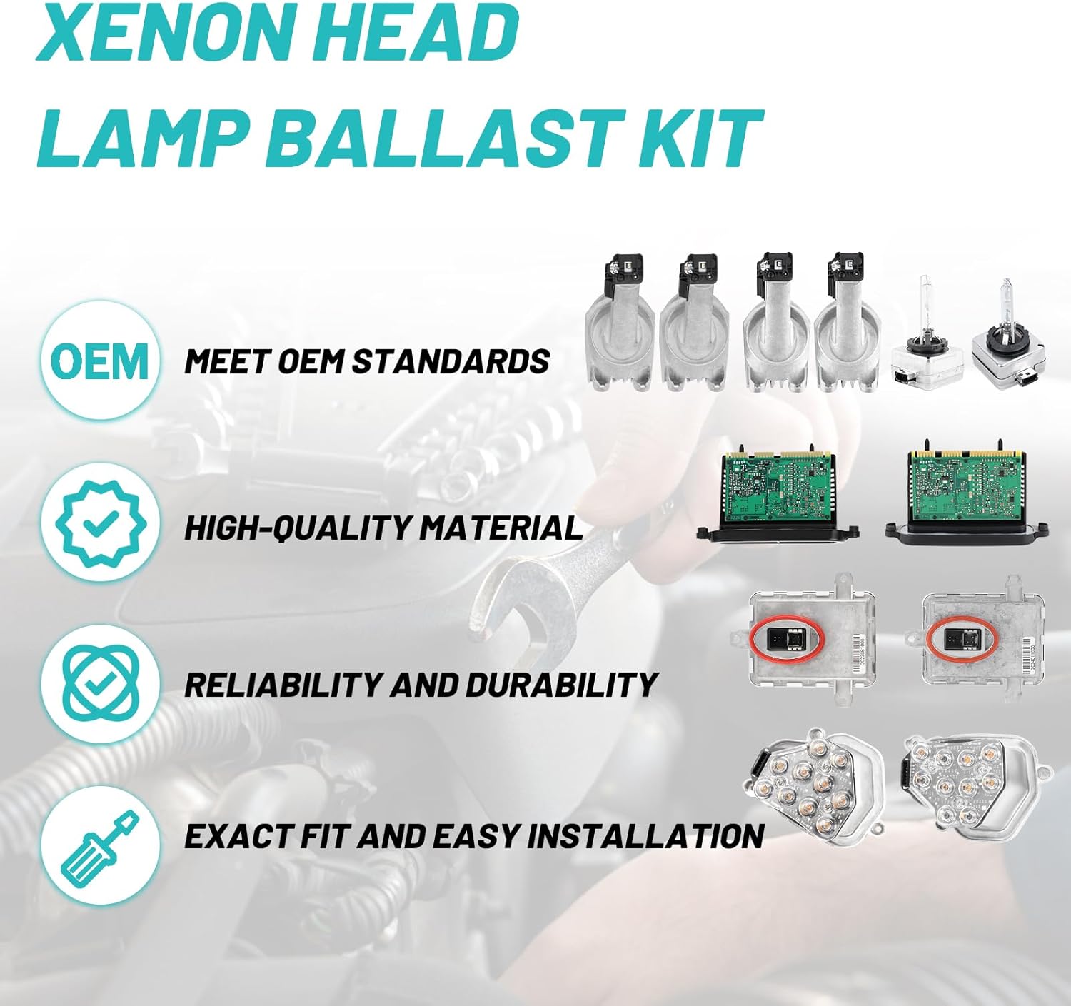 Right & Left Xenon Ballast Bulb LED Module Diode Kit 63117271901 63117271902 Fit for B-m-W 5 Series M5 528i 535i 550i xDrive 11-13 Automotive Ballast Control Module Unit Headlight Drive Unit