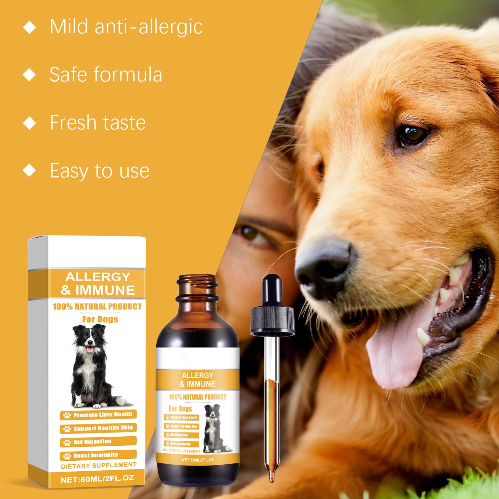Dog Yeast Infection Treatment, Yeast Infection Treatment for Dog Itchy Skin & Ear Relief, Soothes Allergies & Itching - Image 3