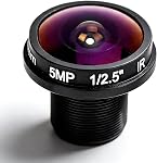 .8mm 180° Lentille de panneau Fisheye pour IP/CCTV Caméras – HD 5MP Imagerie à large angle, Vis à montage automatique en acier au carbone inclus